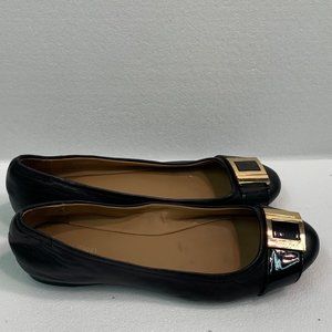 Calvin Klein Madeline Black and Gold Flats